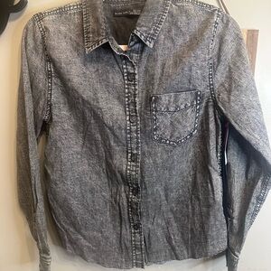 Black Tape_ Gray Button Down Shirt